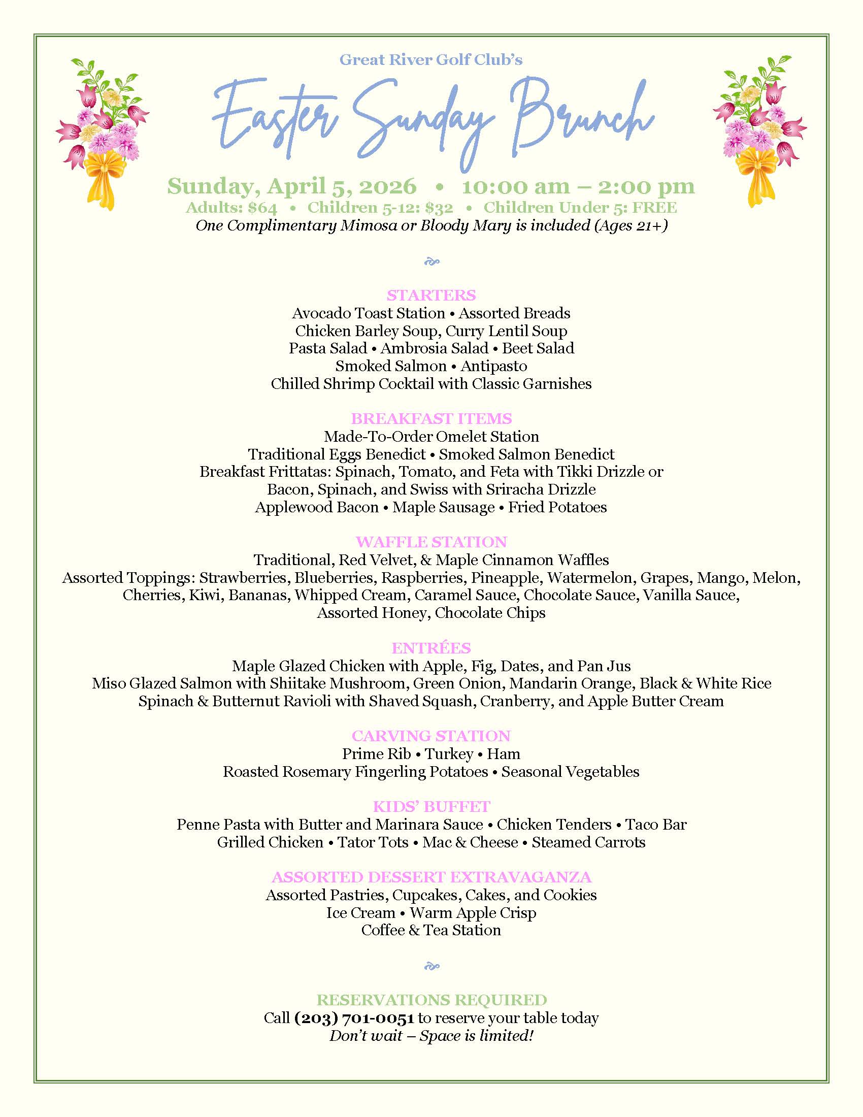 04 05 26 Easter Brunch Menu 04 05 26 Easter Brunch Menu